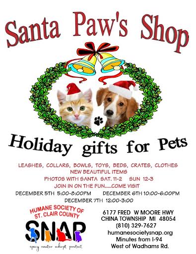 A poster of sants paws show holiday gift for pets