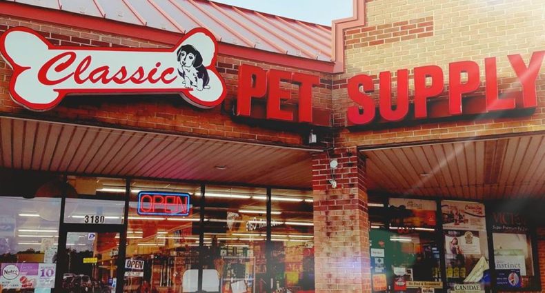 A Classic Pet Supply on a sunny day