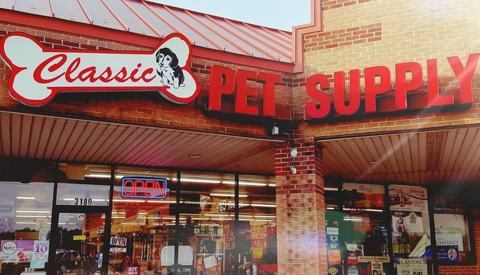 A Classic Pet Supply on a sunny day